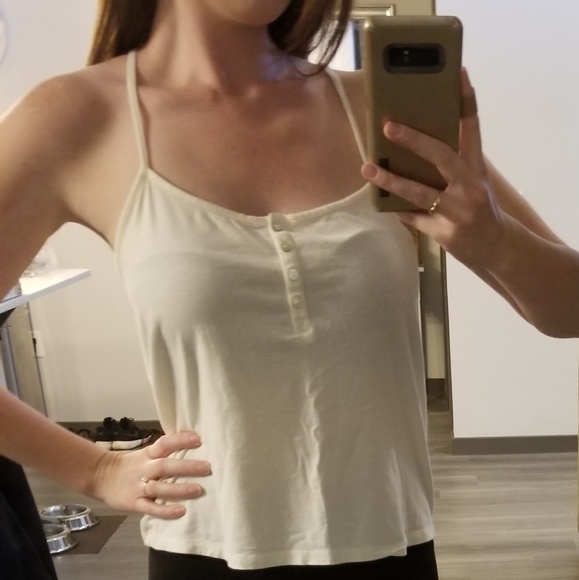 Off-White Tie Back Spaghetti Strap Tank - Picture 1 of 3